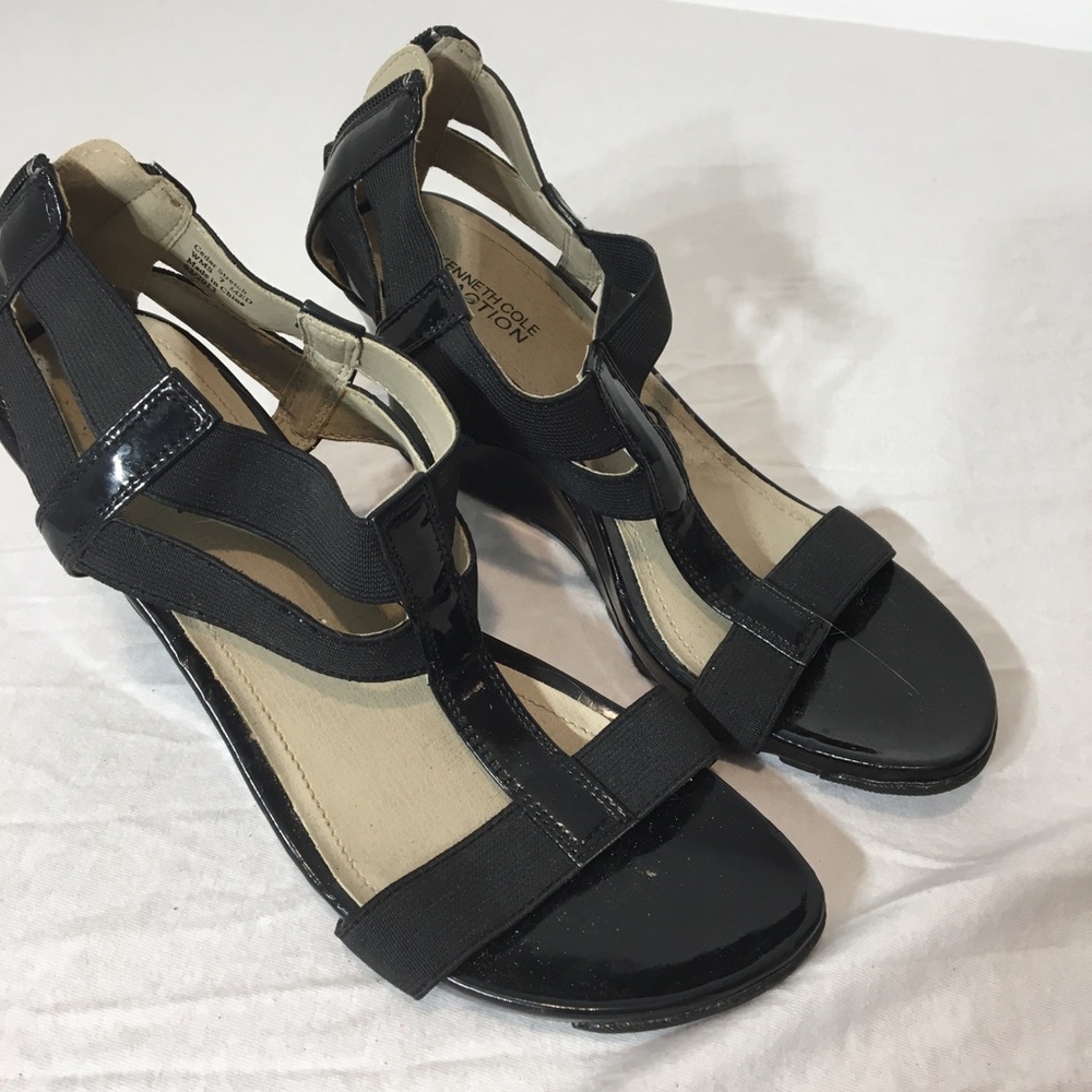 Kenneth Cole Reaction patent leather wedge